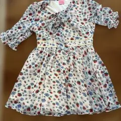 美品　Barbie 花柄シフォンワンピース 半袖のサムネイル
