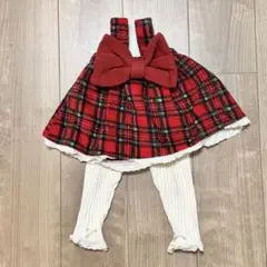 aosta クリスマス　リボン　キャミソールチュニック　レギンス　セット
