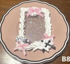 ホイップりぼん　トレカケース　ホワイト　ピンク　ブラック　シンプル　フラワーB8
