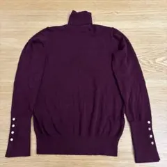 ZARA タートルネックニット ワインレッド