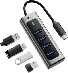 usbハブ 3.0 4ポート 5Gbps 高速転送 ハブ usb3.0 軽量