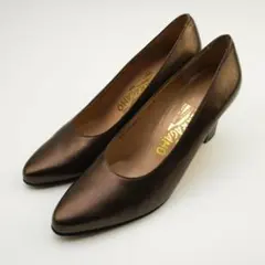 サルヴァトーレフェラガモ 6 1/2 パンプス ブロンズ 茶系/LD49