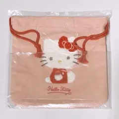 【新品】サガラ刺繍巾着ポーチ HELLO Kitty