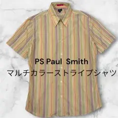 PS Paul Smith マルチカラー ストライプ 半袖シャツ Mのサムネイル
