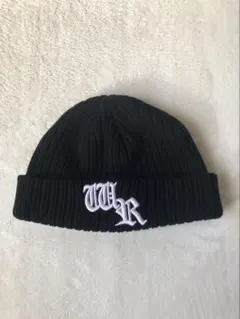 アダムスジャグラーブラックニット帽 WR刺繍入り Fサイズ