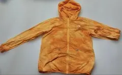 しわ加工　タイダイ　フード付きジャケット　オレンジ系