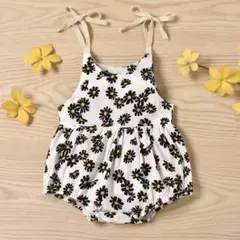 花柄ロンパース（コットン製）70〜80サイズ