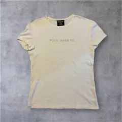 ポロジーンズ レディースTシャツ 00s ラインストーンロゴ 綿 白 S Y2Kのサムネイル
