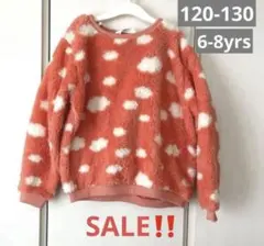 新品▪️ボアフリーストレーナー♡120 130 クラウド　もこもこ