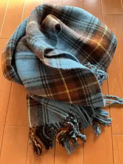 LOWRYS FARM 大判ストール　青系チェック　タータンチェック