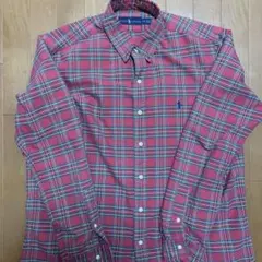 Ralph Lauren 赤系チェック ボタンダウンシャツ L