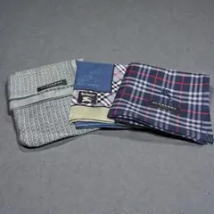 【未使用】バーバリー メンズ サマー ハンカチ3枚セット