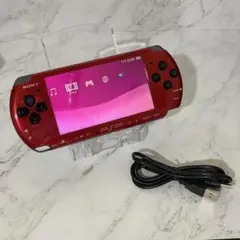 【美品・バッテリー交換済】 PSP-3000 レッド ブラック 本体 ソニー
