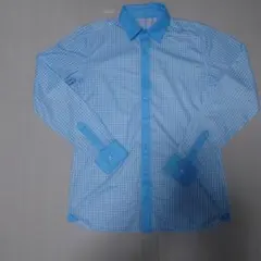【美品】efficace　チェックゴルフシャツ　Lサイズのサムネイル