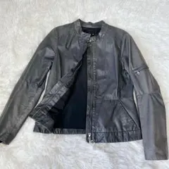 theory セオリー レザージャケット シングルライダース 牛革 グレー Ｍ