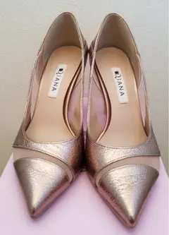 DIANA ピンクゴールド ポインテッドトゥ ハイヒール 22cm