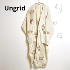 【美品】Ungrid アングリッド エンブロイダリー サテン ロングガウン Fのサムネイル