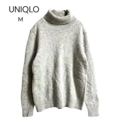 UNIQLO ユニクロ タートルネックニット セーター ウール100%グレー M