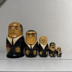 ロシア政治家 マトリョーシカ 5個セットヴィンテージ　小物　置物　ソ連のサムネイル