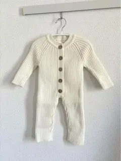 リブ編みニットロンパース