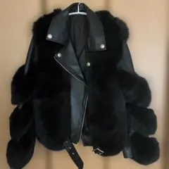 【新品】y2k ファーコート ライダースドッキング フェイク パンク