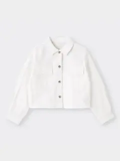M.M GU デニムクロップドシャツジャケット オフホワイト Sサイズ 新品