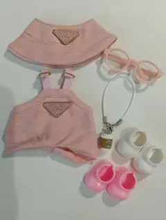ラブブ LABUBU ピンク着せ替え服 ぬいぐるみ用 ぬい服　セット品