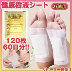 健康樹液シート120枚樹液足裏シート旅行健康疲れフットケアデトックス むくみケアのサムネイル
