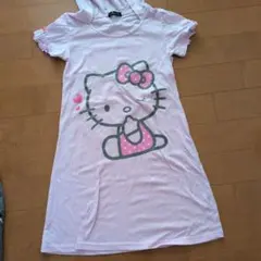 Hello Kitty フード付き 半袖カットソー ピンク Mのサムネイル