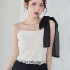 キャミソール 肩リボンキャミソール/取り外し可能