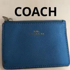 COACH レザー パスケース 青