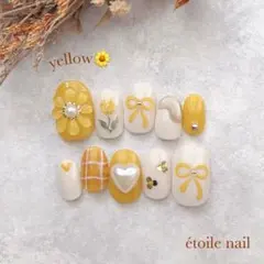 サイズオーダー ニュアンス ぷっくりフラワー 韓国 チューリップ 春 落書き淡色