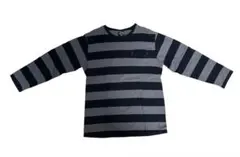 【激レア】old stussy ボーダ - 長袖Tシャツ 黒×グレー 00sのサムネイル