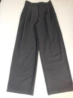 GU タックワイドパンツ　グレー　S