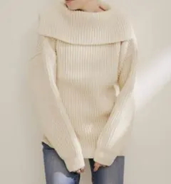 【OLDDERBY KNITWEAR】セーラーカラーリブニットプルオーバー