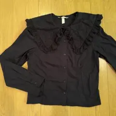 Ｈ&M フリル ビッグ襟 長袖 シャツ