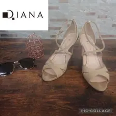 【夏に向けて早い者勝ち】DIANAダイアナオープントゥパンプス スエードエナメル