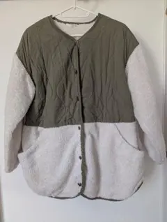 GU キッズジャケット 150サイズ オリーブ・ホワイト