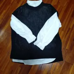 シャツ　ニットベスト
