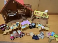 シルバニアファミリー 家具　お泊まりファミリーコテージ　幼稚園バス　シルバニア