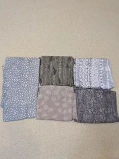 着物リメイク用　ブルーグレー系小紋5枚