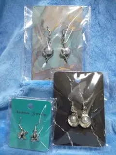 シルバー925フック使用(画像有り)ピアス３点セット　No.11