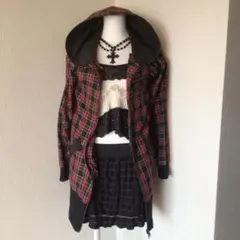 y2k 00s archive グランジチェックパーカー　NANA geek