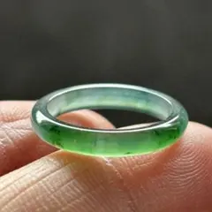 高級品 極上とろみ種水天然翡翠 A貨 藍水 グアテマラ翡翠指輪 高氷種