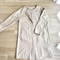 NATURAL BEAUTY BASIC ノーカラー スプリングコートベージュ