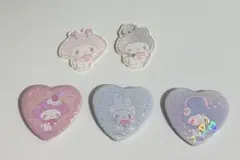 マイメロディ 50th ハート缶バッジ ステッカー　5点セット