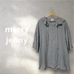 【merry jenny】即完売！フリル襟リボン付リネン混チュニックワンピース
