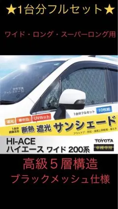 ⭐︎ハイエース・ワイド・ロング・スーパーロング専用設計★送料無料