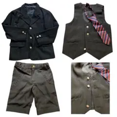 フォーマルセットアップ 男の子 黒 110 卒園式 入園式 冠婚葬祭などに