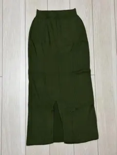 新品未使用 ユニクロ×Mame Kurogouchi リブロングスカート カーキ